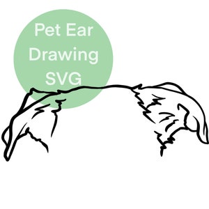 Retrato de orejas de mascota de línea personalizada minimalista, archivos SVG y PNG para Cricut, Silhouette y máquinas de corte, retrato de orejas y cuernos.