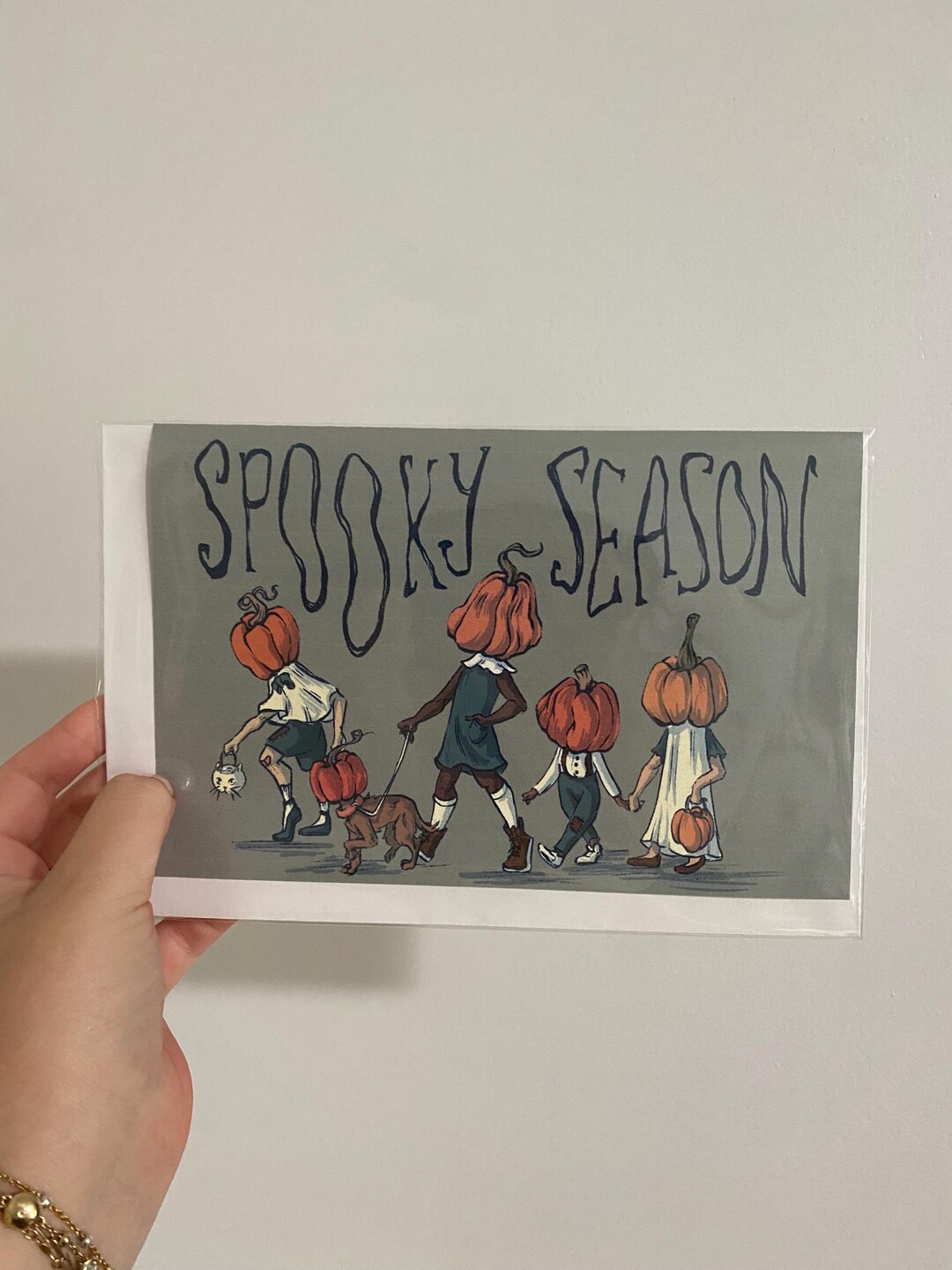 Spooky Season Hand Drawn and Printed Halloween Card 8.5x 5.5 : Trick or ...