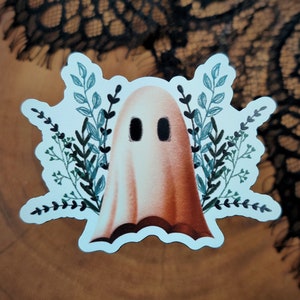 Floral Ghost Magnet, Ghost Magnet, Floral Magnet, Halloween Magnet, Spooky Magnet, Cute Ghost Magnet