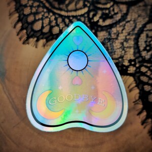 Holographic Planchette Sticker: Pastel Goth Witchy Decal