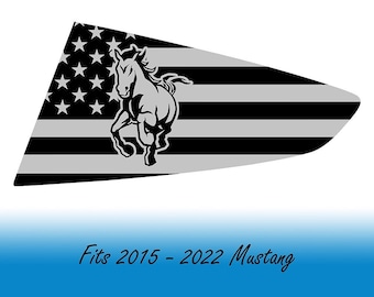 2015-2022 Ford Mustang Quarter Window Decals - Running Horse Logo