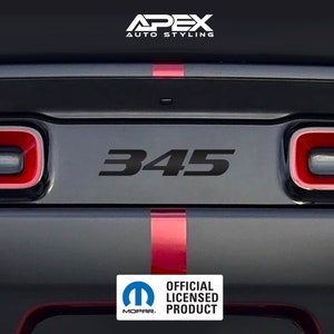 Blank / Debadged Dodge Challenger Tail Light Divider Decal - 345 Hemi Logo (Custom Colors)