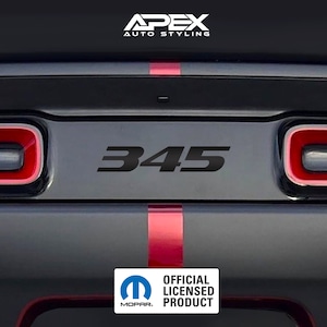 Blank / Debadged Dodge Challenger Tail Light Divider Decal - 345 Hemi Logo (Custom Colors)