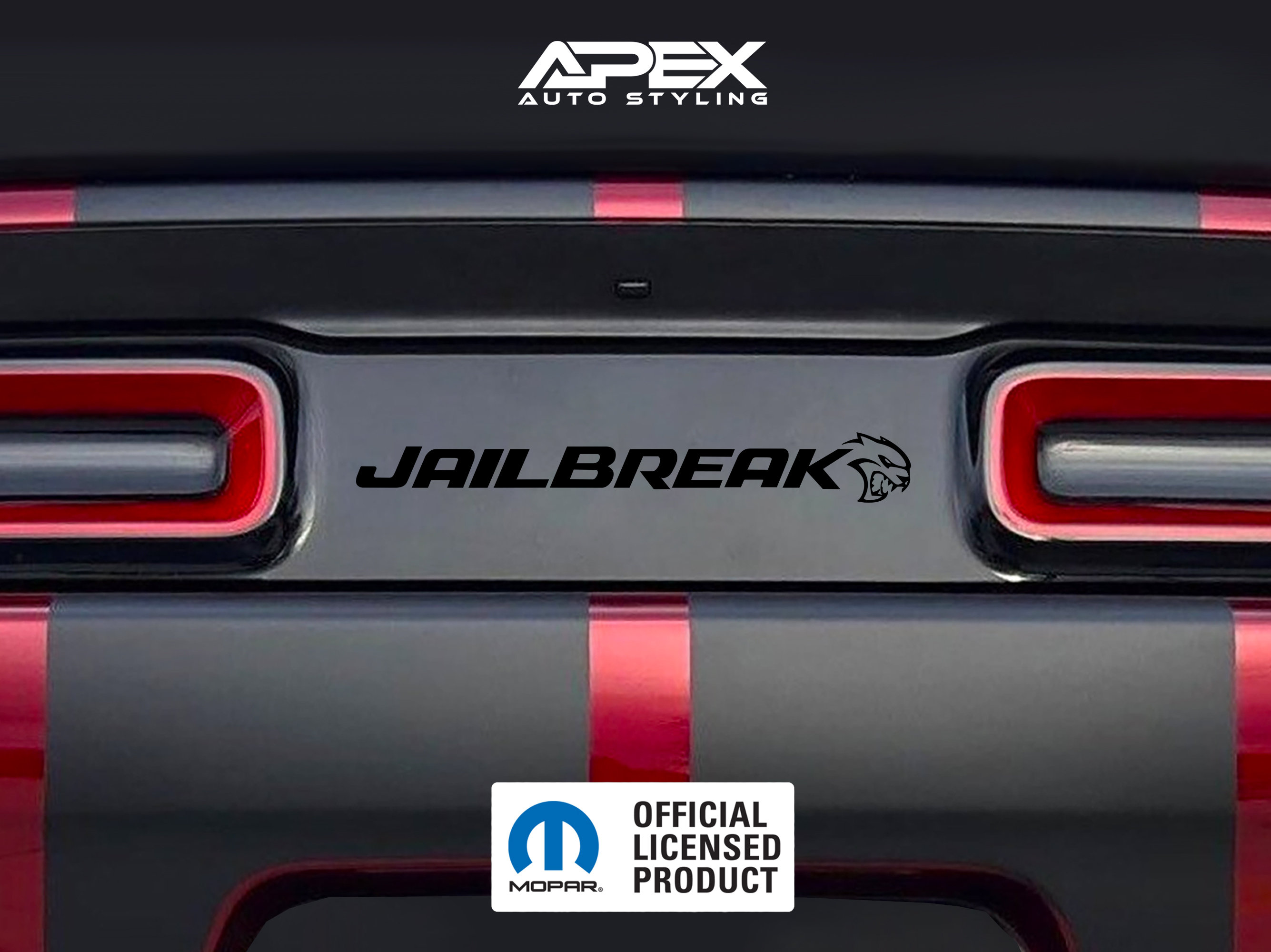 CHALLENGER　LIGHTNING SIGHBOARD Blank / Debadged Dodge Challenger Tail Light Divider Decal - SRT