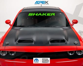 Banner de parabrisas con el logotipo de Shaker para Dodge Challenger Charger - Personalizable