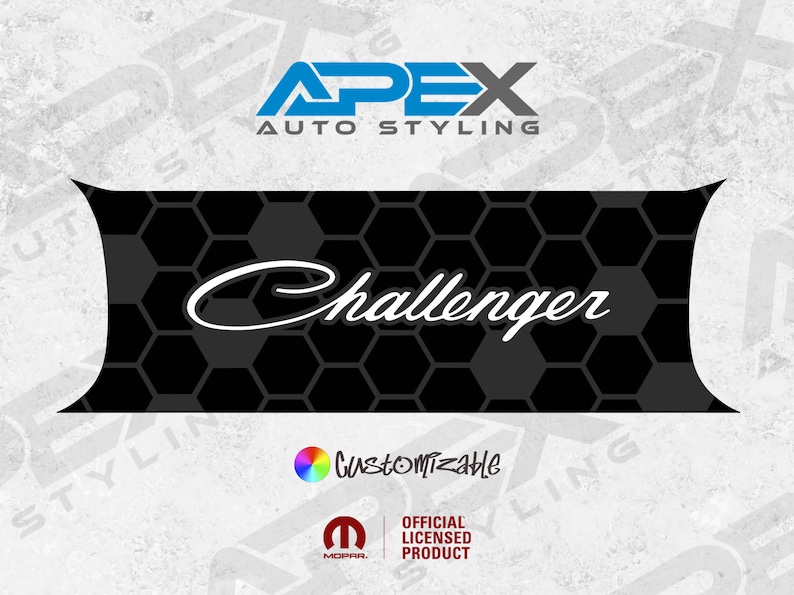 Dodge Challenger Taillight Divider Decal - 3 Layer - Challenger Script ...