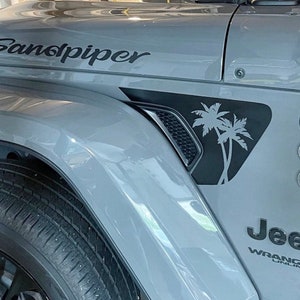 2018+ Jeep Wrangler / Gladiator Fender Vent Decals - Palm Tree Cutouts - Multiple Colors