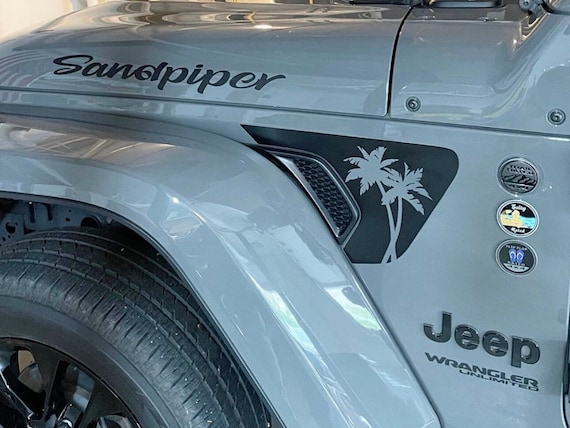 2018+ Jeep Wrangler / Gladiator Fender Vent Decals - Palm Tree Cutouts - Multiple Colors