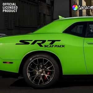 SRT Scat Pack Side Graphics for Charger Challenger (Set Of 2 Decals) (Mopar Licensed) (Custom Colors)