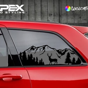 Adesivi per finestrini Jeep Grand Cherokee - Natura/Mountain Scene (Set di 2) (Personalizzabili)