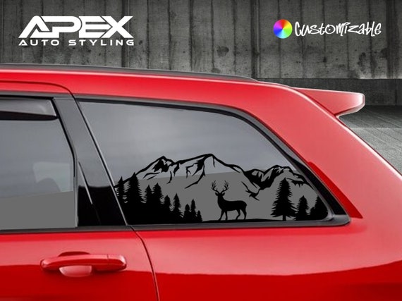 Jeep Grand Cherokee Window Decals - Nature / Mountain Scene (set