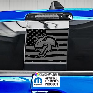 RAM TRX Rear Sliding Window Decal - T-Rex Cutout Logo (Multiple Styles) (Customizable)