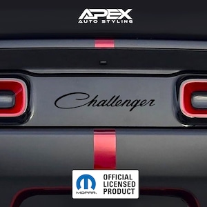Blank / Debadged Dodge Challenger Tail Light Divider Decal - Challenger Text (Custom Colors)