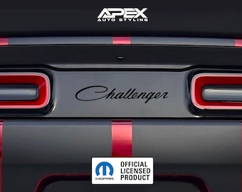 Blank / Debadged Dodge Challenger Tail Light Divider Decal - Challenger Text (Custom Colors)