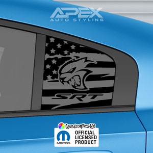2011+ Dodge Charger Quarter Window Decals - SRT Hellcat Logo (Multiple Styles) (Customizable)