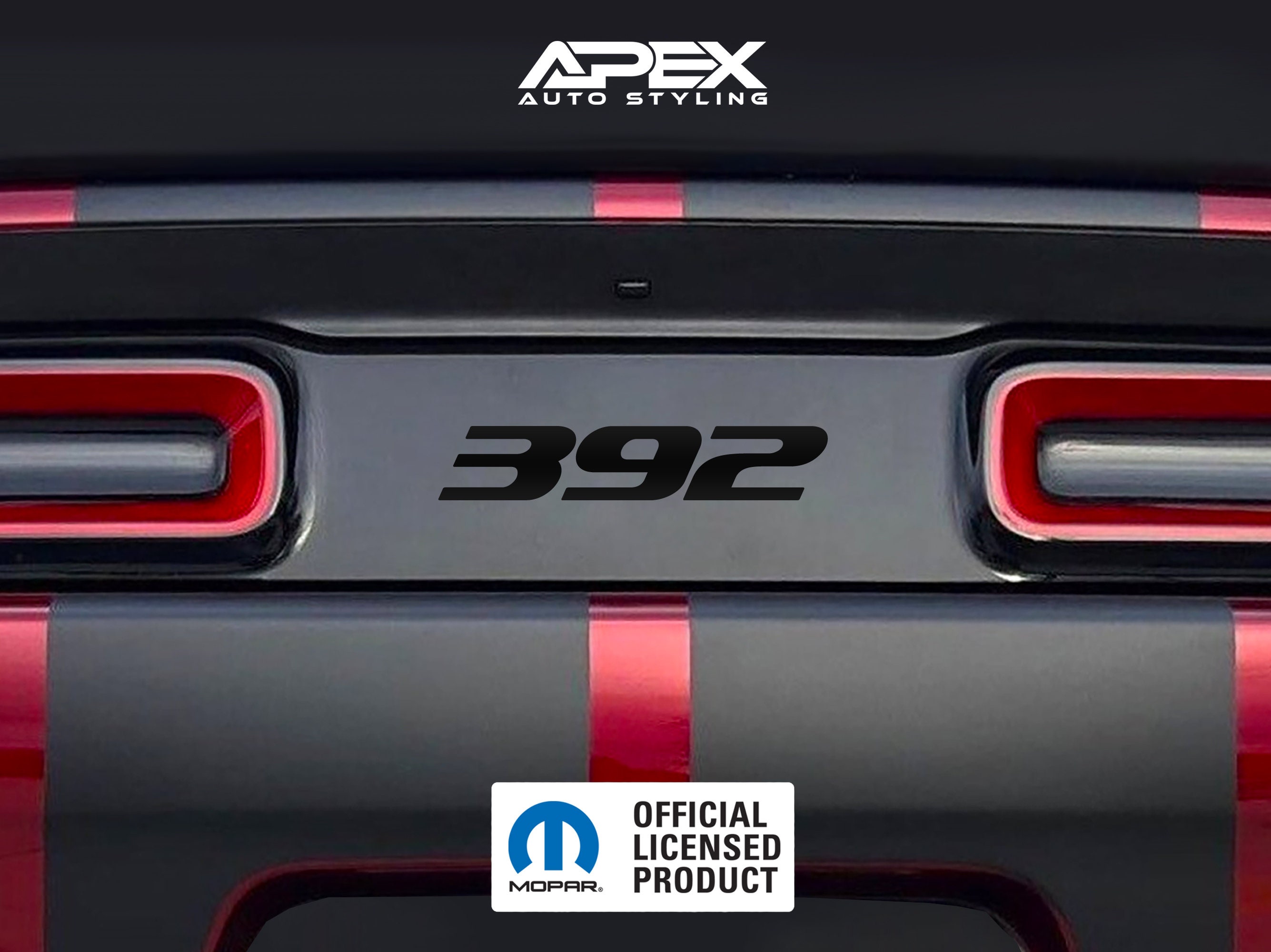 OEM Mopar HEMI Black & Chrome Nameplate Emblem For 2009-2010 Dodge Challenger