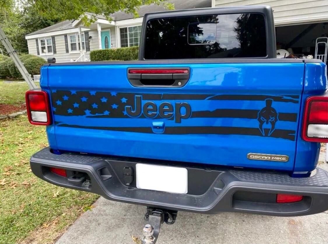 20202022 Jeep Gladiator Tailgate Decals US Flag & Gladiator Etsy