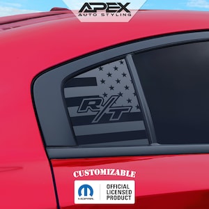 2011+ Dodge Charger Quarter Window Decals - R/T Logo (Multiple Styles) (Customizable)