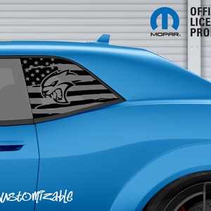2008+ Dodge Challenger Quarter Window Decals - Hellcat Logo