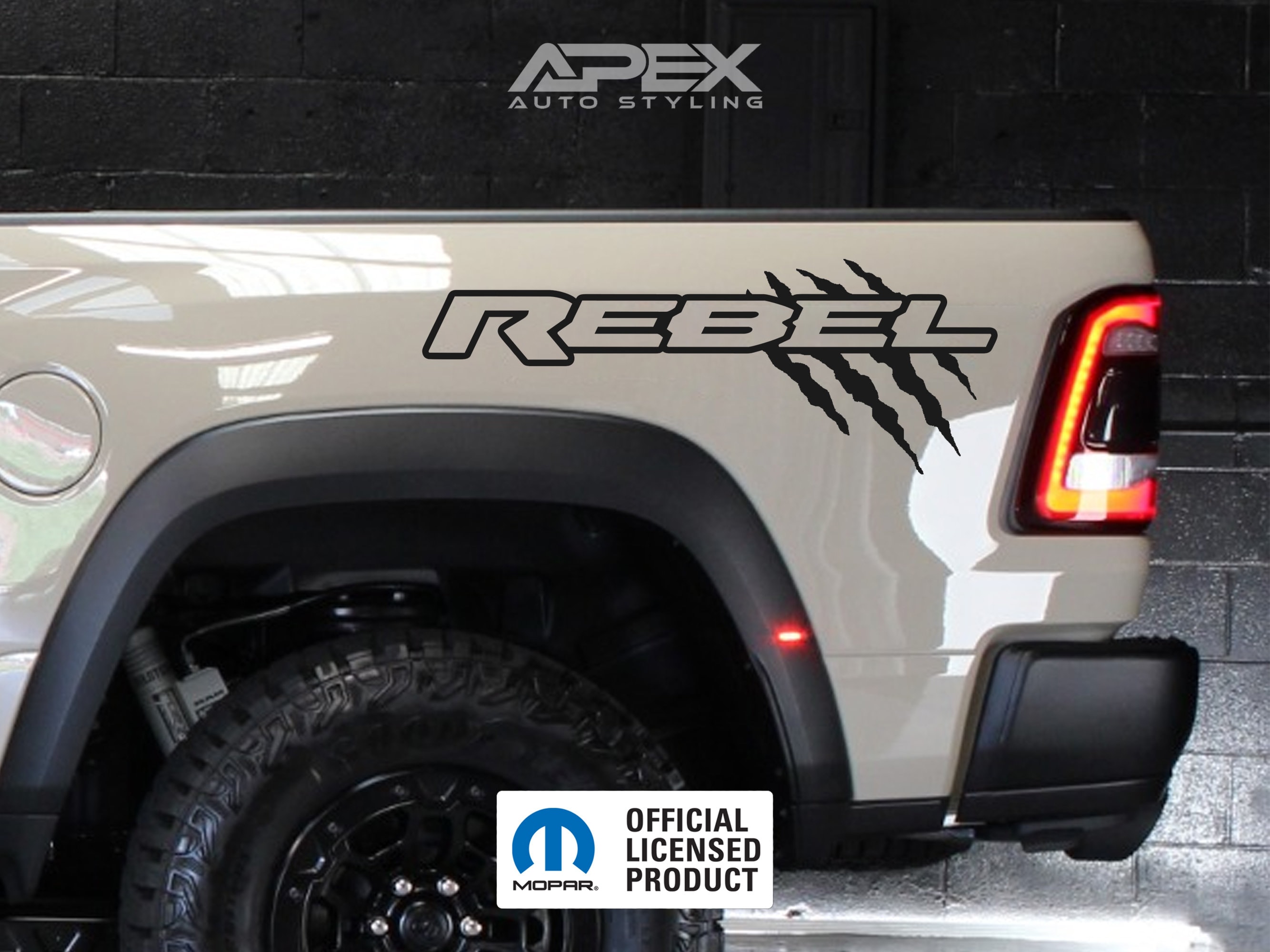 RAM Rebel Claw Marks 36" Bedside Decals OEM Mopar Licensed (Set Of 2) (Custom Colors)