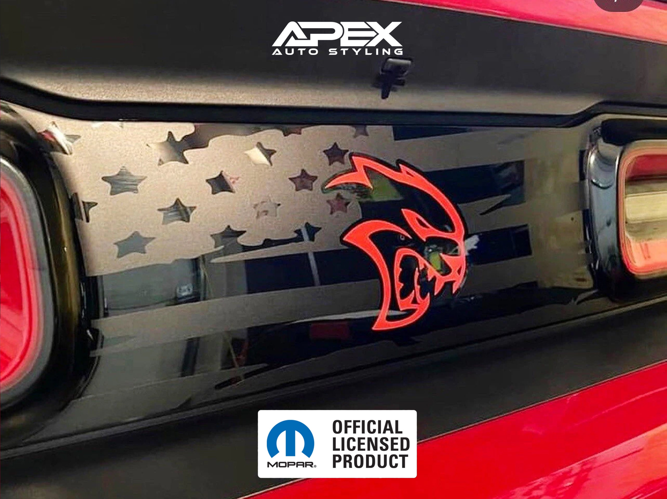 Dodge Challenger Taillight Divider Decal - 1 Layer - Hellcat Logo