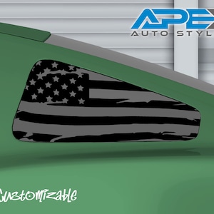 2010 - 2014 Ford Mustang Quarter Window Decals - American Flags (Set Of 2) (Multiple Styles)