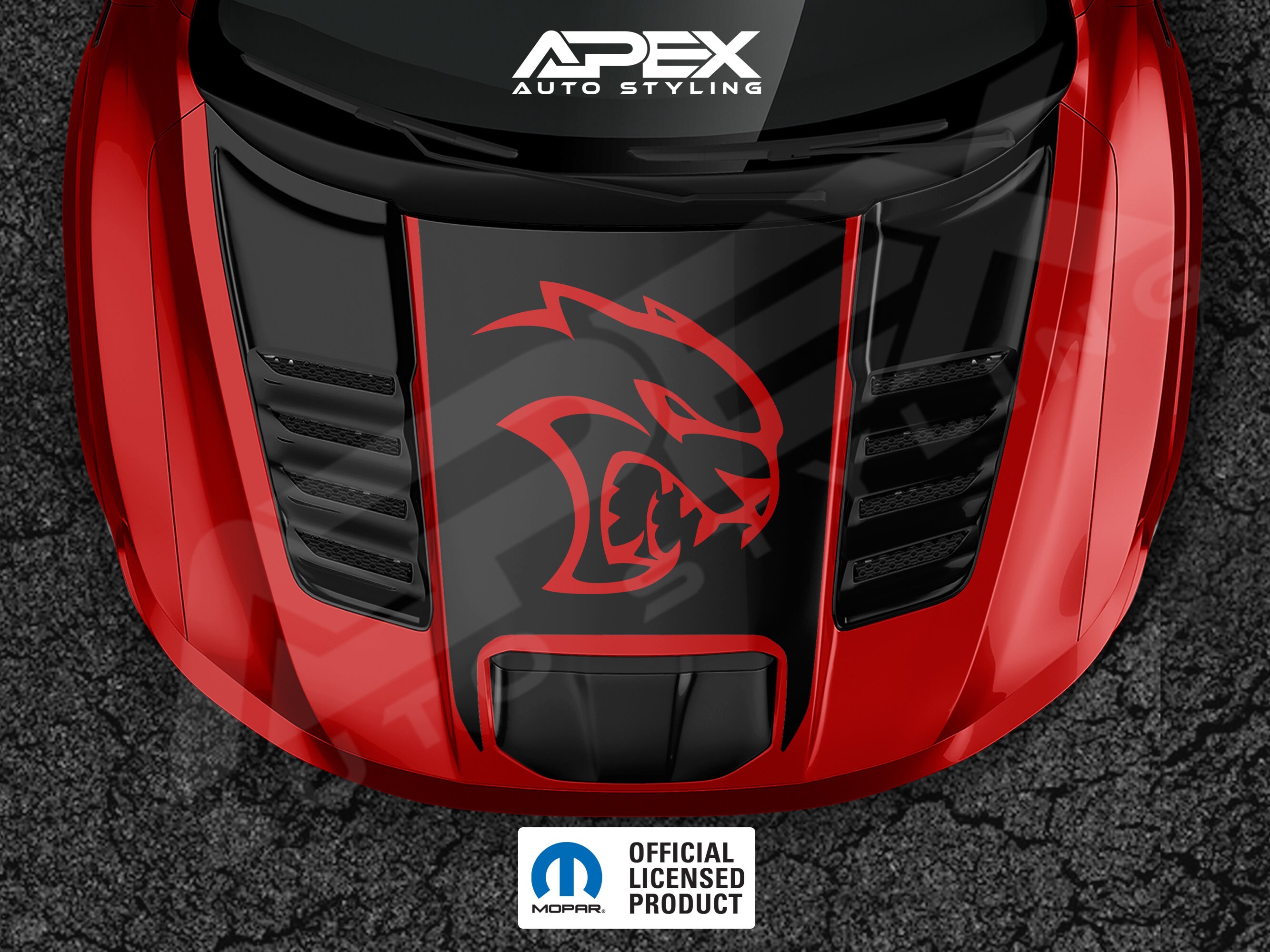RAM TRX Hood Decal / Graphics - Hellcat Logo Cutout - Mopar