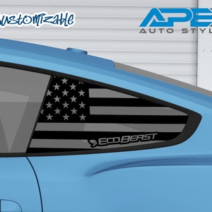 2015 - 2023 Ford Mustang Quarter Window Decals - EcoBeast Logo (Set Of 2) (Multiple Styles)