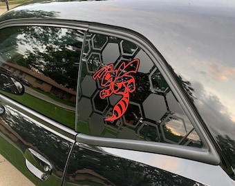 Calcomanías para las ventanas laterales del Dodge Challenger 2008+ - Logotipo Hornet (Juego de 2) (Personalizables)