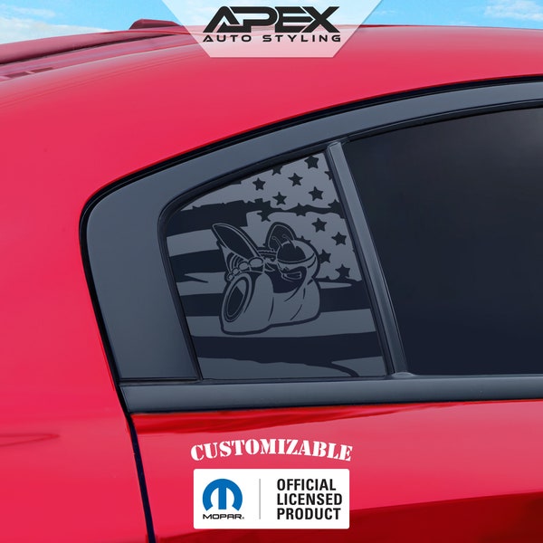 2011+ Dodge Charger Quarter Window Decals - Scat Pack Logo (Multiple Styles) (Customizable)