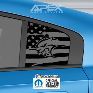 2011+ Dodge Charger Quarter Window Decals - Hellcat Logo (Multiple Styles) (Customizable)