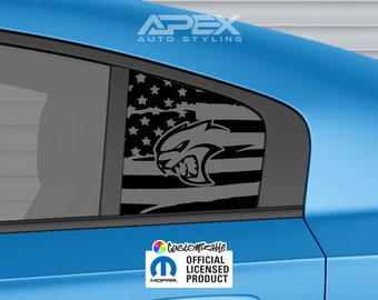 2011+ Dodge Charger Quarter Window Decals - Hellcat Logo (Multiple Styles) (Customizable)