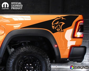Calcomanías para la cabecera de la RAM TRX con encendido - Logotipo Hellcat (juego de 2) (colores personalizados)