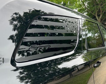 Autocollants de fenêtre Dodge Durango Quarter - Logo SRT (ensemble de 2) (personnalisable)