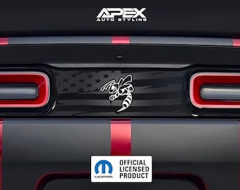 ¡MÚLTIPLES ESTILOS! Calcomanía divisora de luces traseras Dodge Challenger - Logotipo de Murder Hornet (personalizable)