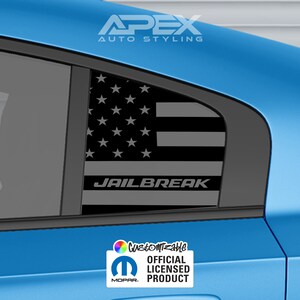 Naklejki na okno boczne Dodge Charger 2011+ - logo Hellcat Jailbreak (wiele stylów) (możliwość dostosowania)