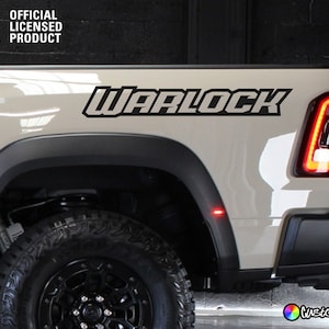 RAM Warlock 36" Bedside Decals OEM Mopar Licensed (Set Of 2) (Custom Colors)
