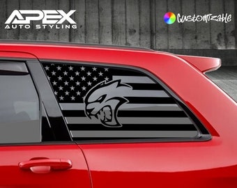 Jeep Grand Cherokee Window Decals - SRT Hellcat Logo Large (Set Of 2) (Customizable)