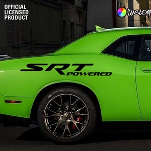 SRT Powered Side Graphics for Charger Challenger (Set Of 2 Decals) (Mopar Licensed) (Custom Colors)