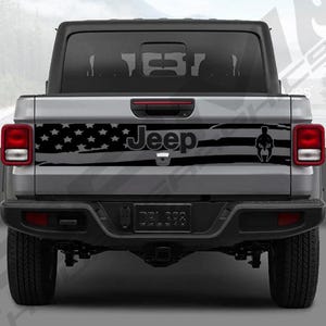 2020-2023 Jeep Gladiator Tailgate Decal - US Flag & Gladiator Logo - Customizable