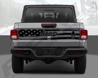 2020-2023 Jeep Gladiator Tailgate Decal - US Flag & Gladiator Logo - Customizable