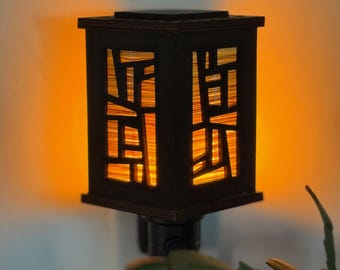 Handcrafted Wood Flicker Flame Nightlight - Geotomic Design