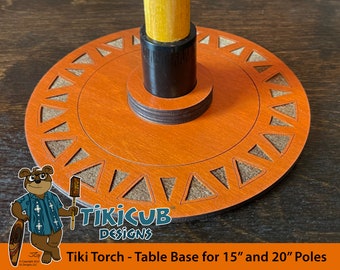 Larger Table Base to Display 15" or 20" TikiCub Indoor Tiki Torches