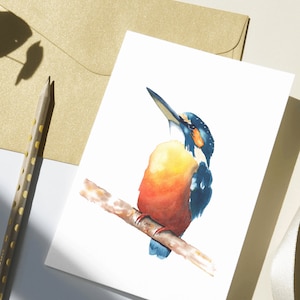 Australian Birds, greeting Cards, watercolour, Kingfisher