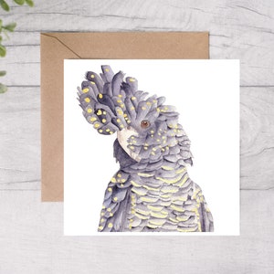 Australian Birds, greeting Cards, watercolour, Black Cockatoo
