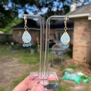 Robin’s Egg Gold Speckled Earrings