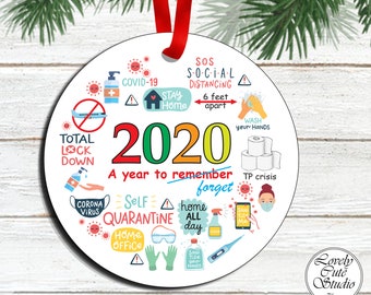 Personalized 2020 Ornament Holiday Ornament COVID Pandemic Gift Christmas Ornament