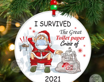 Inappropriate Ornament DIGITAL DOWNLOAD 2020 Toilet Paper Background layered ornament svg Funny Ornament