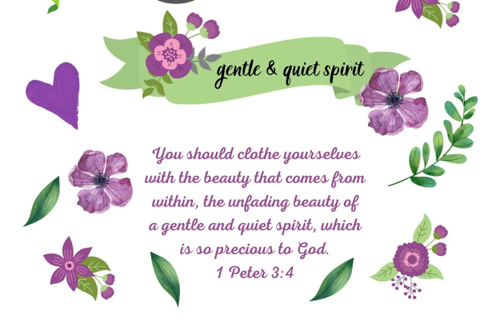 A Gentle Quiet Spirit Printable for Bible Journaling Faith Etsy