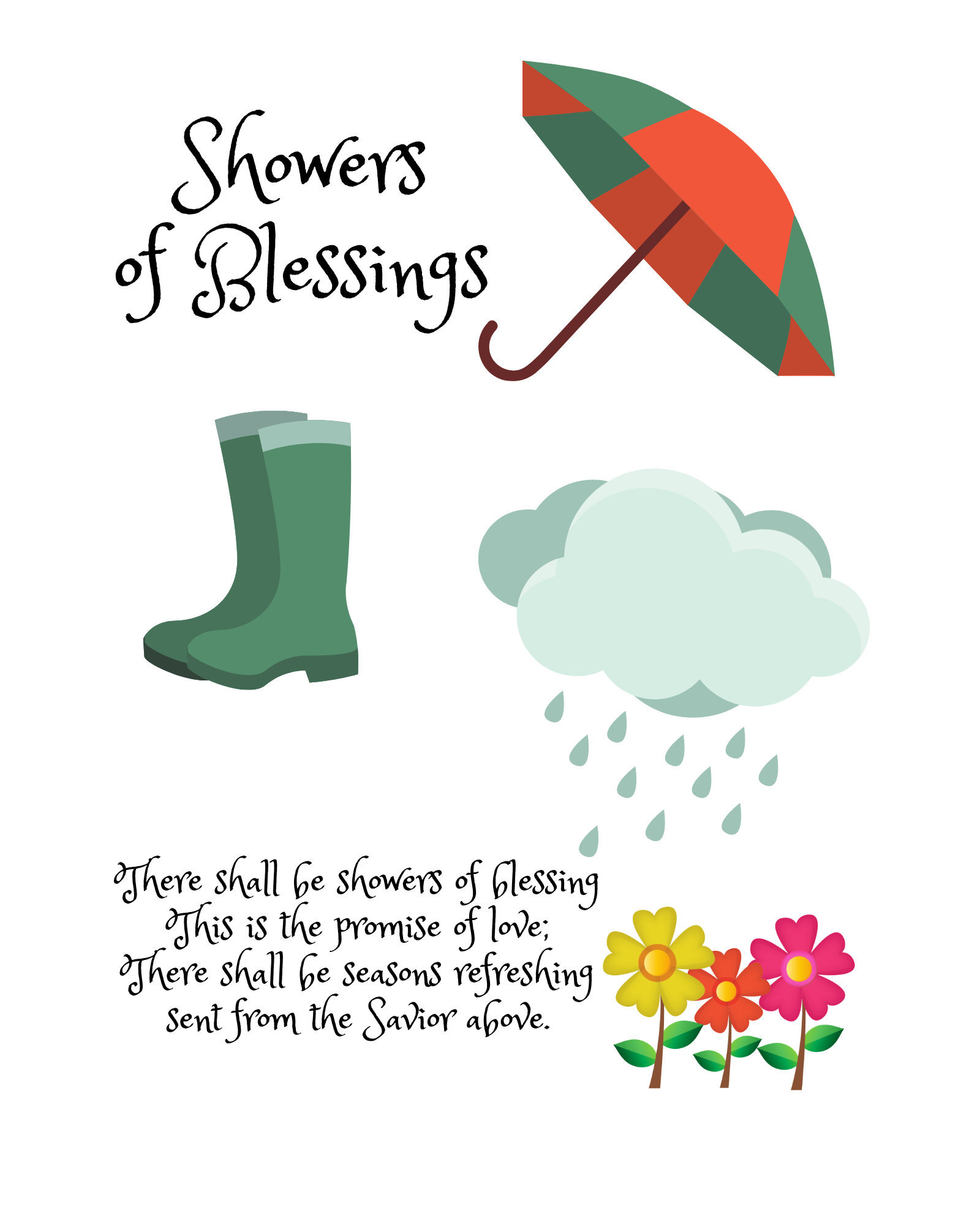 Showers of Blessings Printable for Bible Journal War Binder Etsy